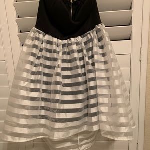 Cute black and white high low dress